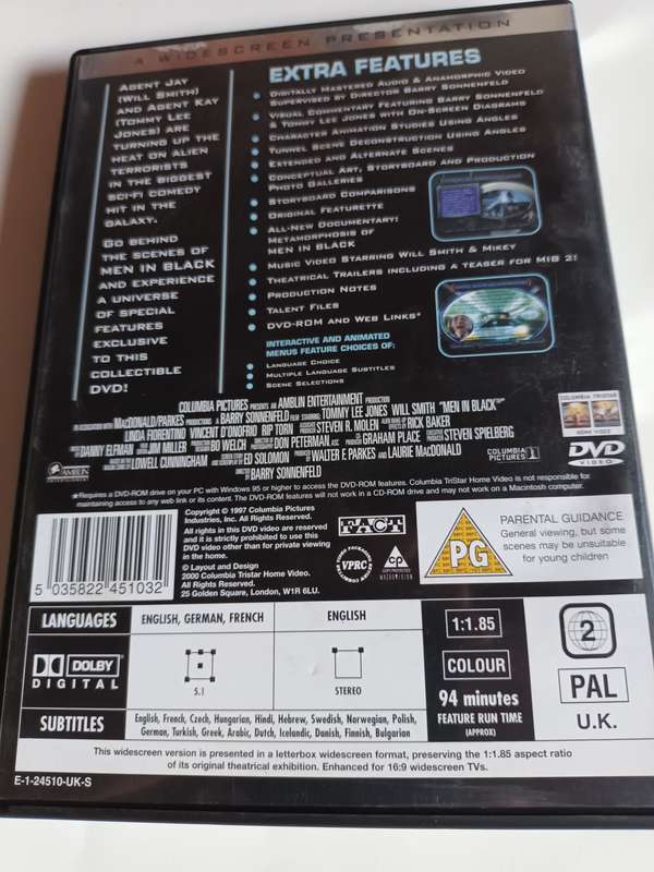 Men in Black DVD Movie