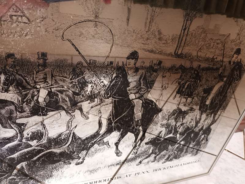 Nice Size Mirror with Victorian Hunt Scene