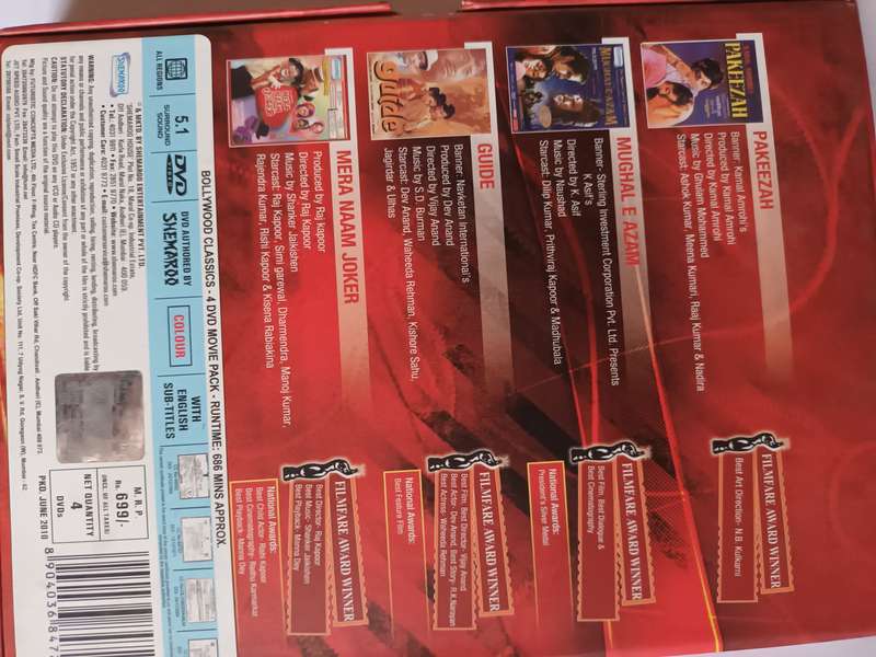 Bollywood Classics 4 DVD Pack
