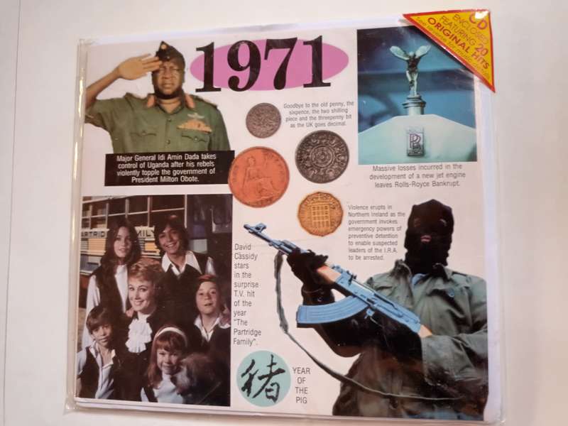 20 Original Hits of 1971 CD Card - Made in the UK