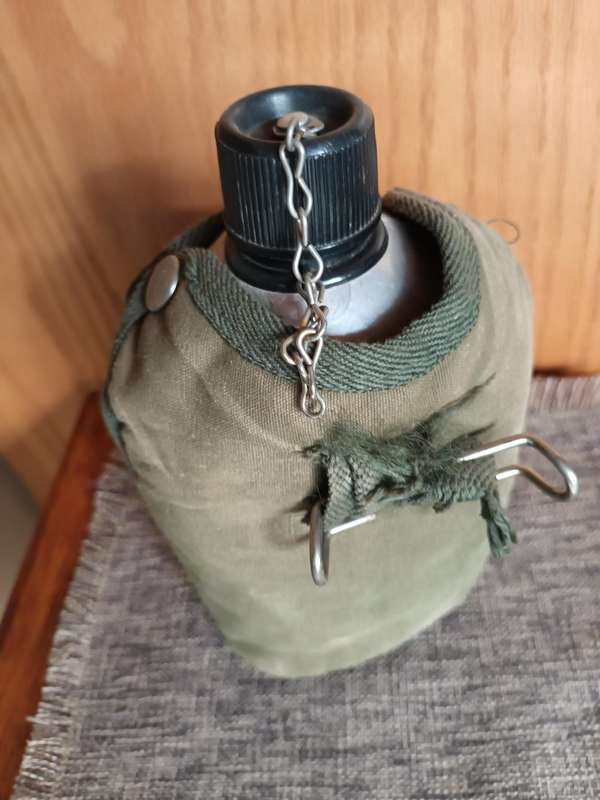 Old Water Flask with Cover