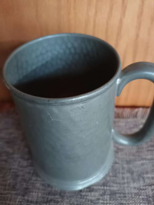 Vintage Handhammered Pewter Tankard