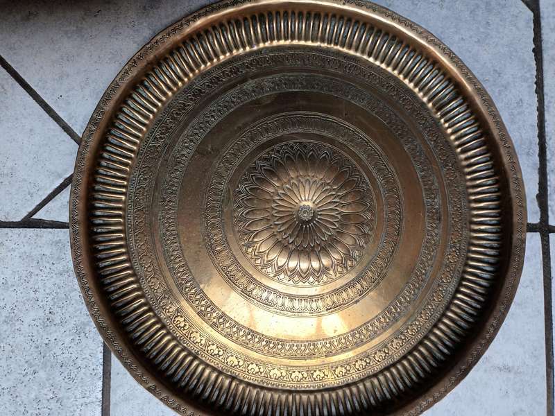 Large Decorative Brass Solid Tray