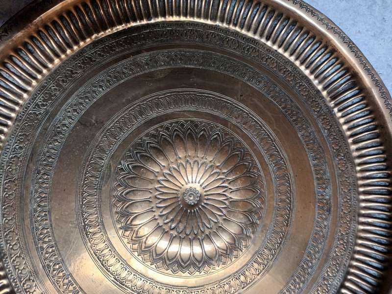 Large Decorative Brass Solid Tray