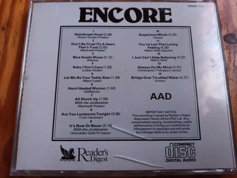 Encore - Elvis Presley Music CD