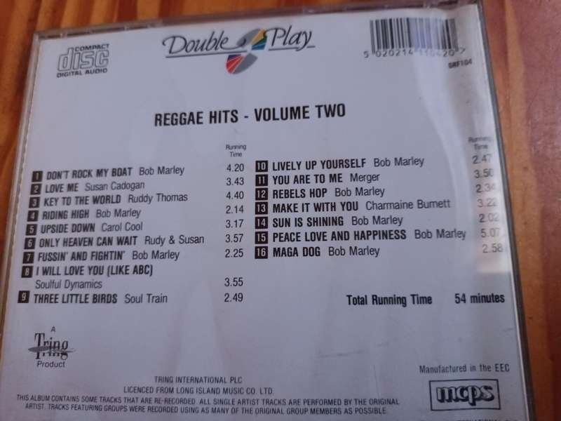 Reggae Hits Vol 2 Music CD