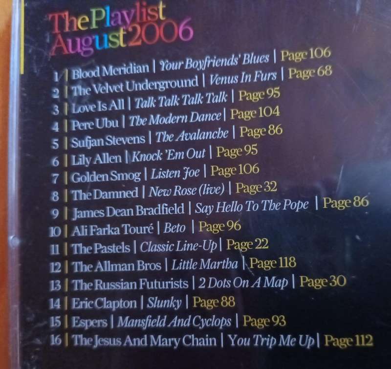 Uncut Playlist August 2006 Music CD