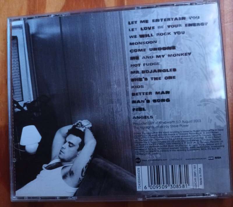 Robbie Williams Live Summer 2003 Music CD