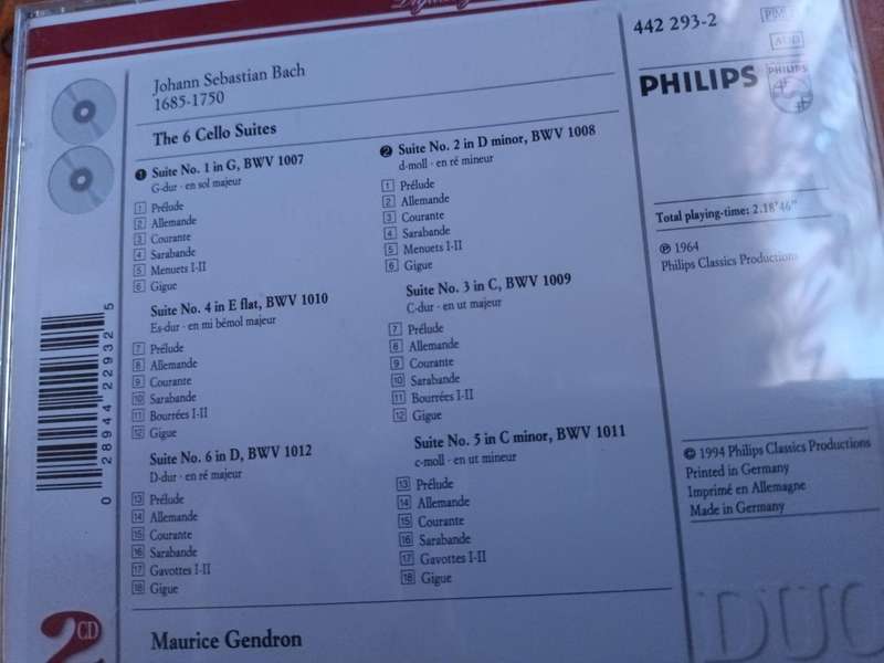 J.S Bach Double Music CD