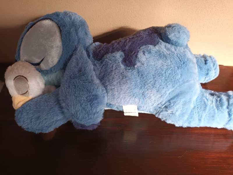 Large Cuddly Sleeping Stitch with Duckling Soft Toy