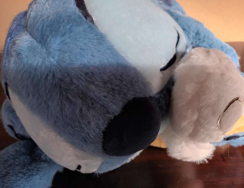 Large Cuddly Sleeping Stitch with Duckling Soft Toy