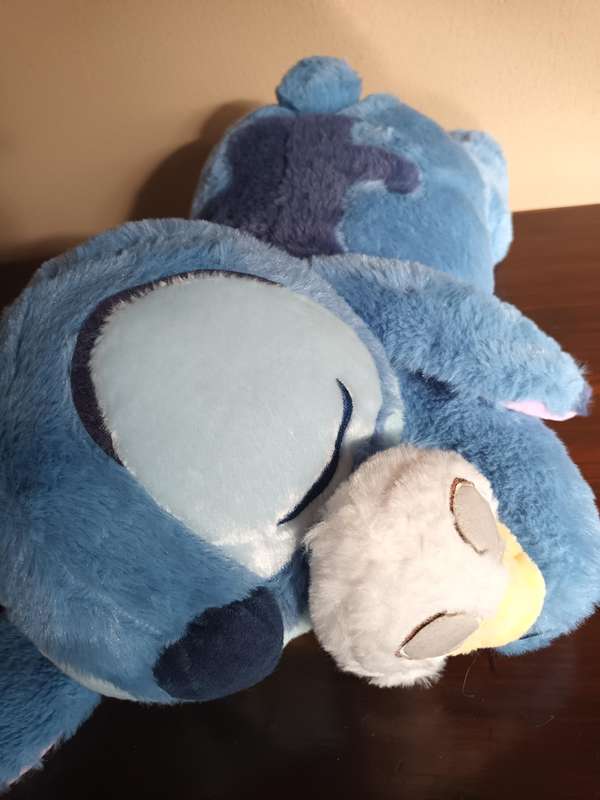 Large Cuddly Sleeping Stitch with Duckling Soft Toy
