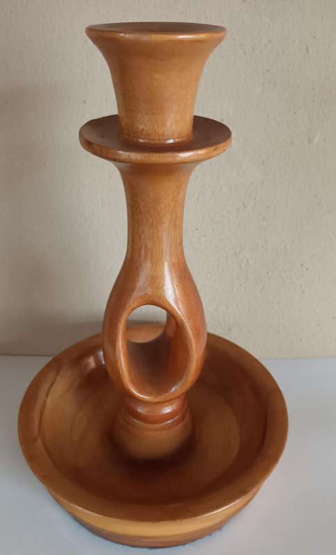 Genuine Vintage Wooden Candle Holder