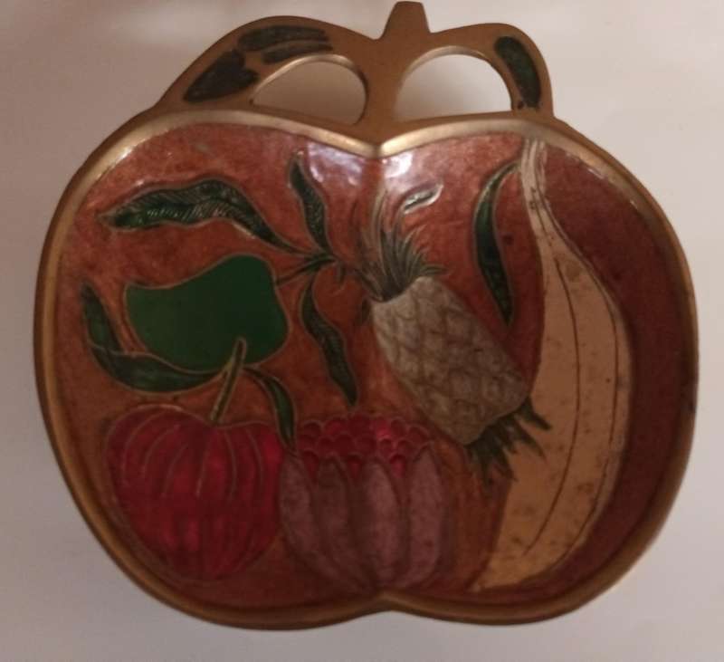 Enamelled Brass Apple Shape Dish