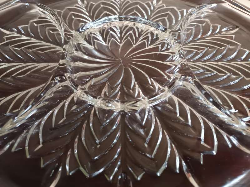 Large Stylish Cutglass Oval Snacks Tray