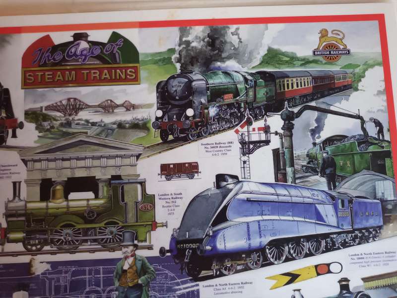 Laminated 'The Age of Steam Trains' Print