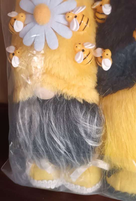 Pair of Bee Theme Soft Toy Gnomes