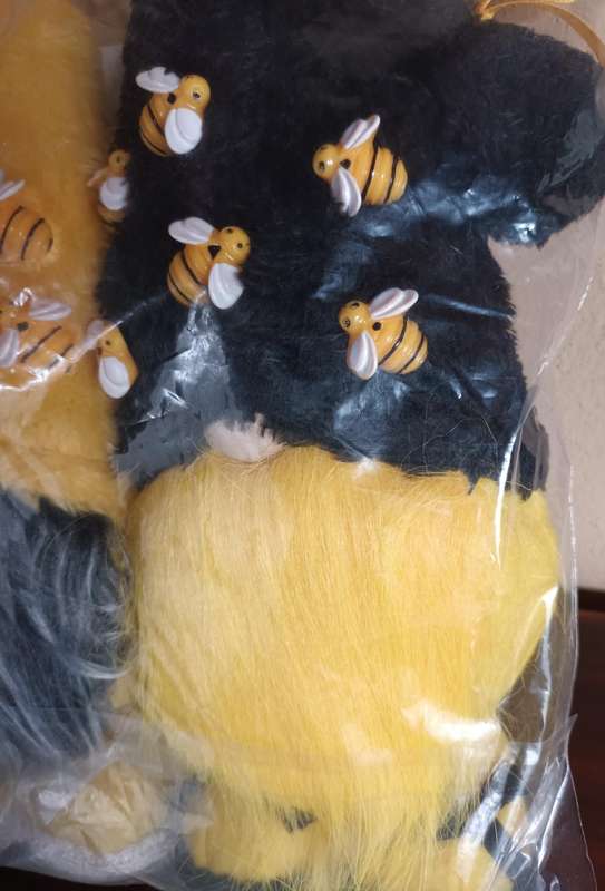 Pair of Bee Theme Soft Toy Gnomes