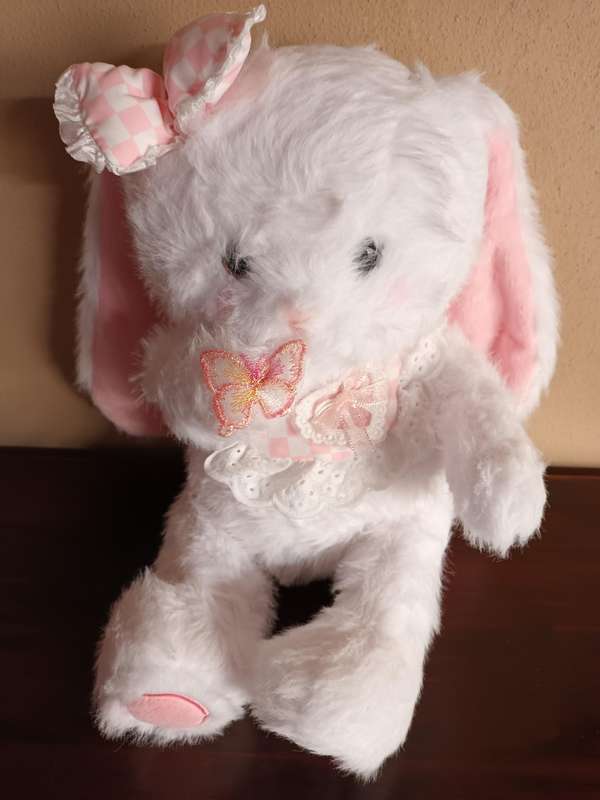 Gorgeous White and Pink Bunny Soft Toy