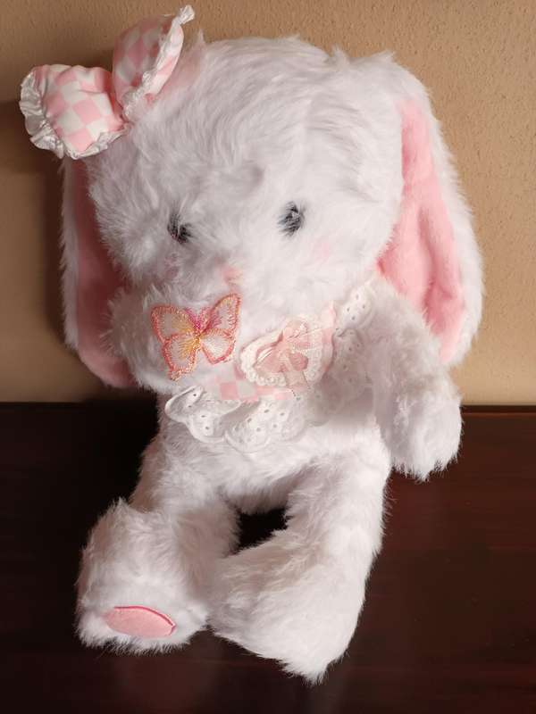 Gorgeous White and Pink Bunny Soft Toy
