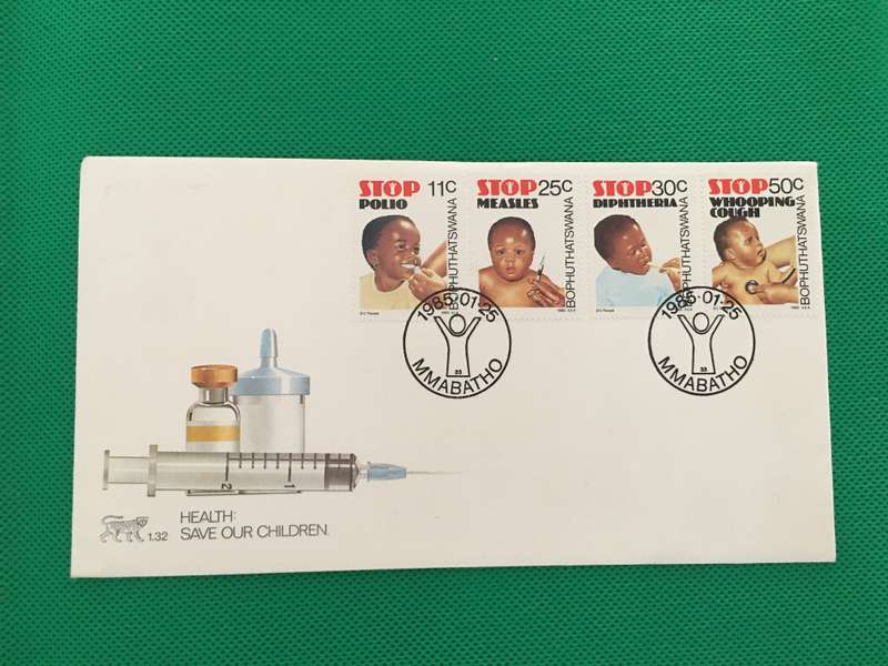 BOPHUTHATSWANA - 1985 - FIRST DAY COVER - HEALTH SAVE OUR CHILDREN