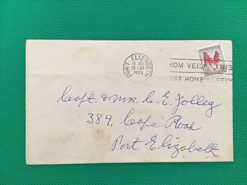 SOUTH AFRICA VINTAGE ENVELOPE WITH STAMP - 1963