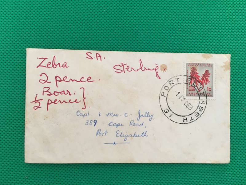 SOUTH AFRICA VINTAGE ENVELOPE WITH STAMP