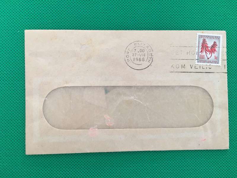 SOUTH AFRICA  ENVELOPE WITH STAMP 1966