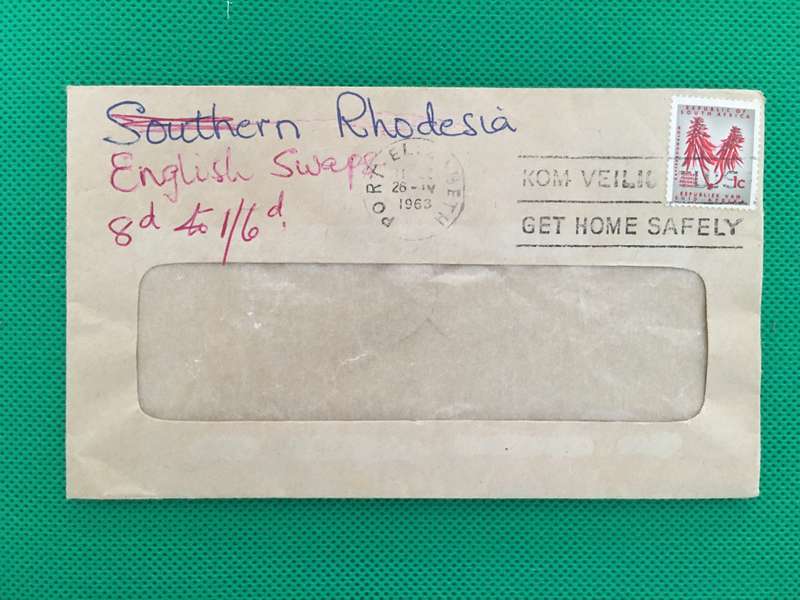SOUTH AFRICA ENVELOPE WITH STAMP - 1963