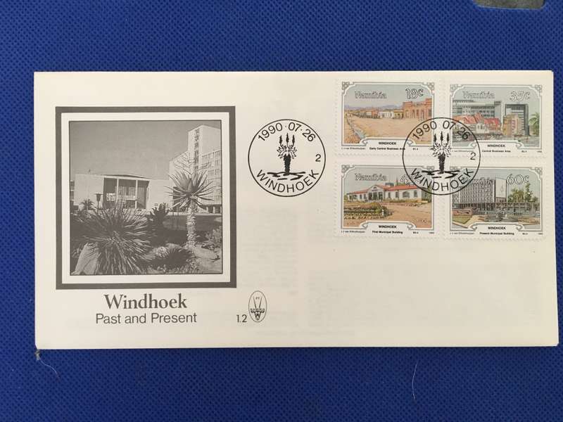 NAMIBIA FIRST DAY COVER - 1990 - WINDHOEK PAST AND PRESENT