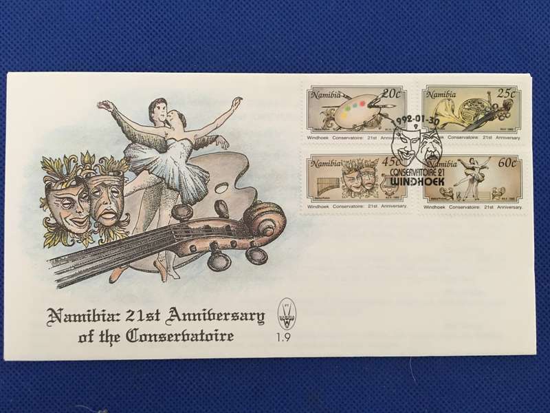 NAMIBIA FIRST DAY COVER - NAMIBIA 21ST ANNIVERSARY OF THE CONSERVATOIRE - 1992
