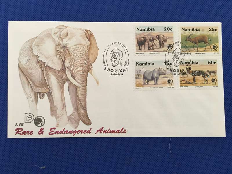 NAMIBIA FIRST DAY COVER - 1993 - RARE AND ENDANGERED ANIMALS