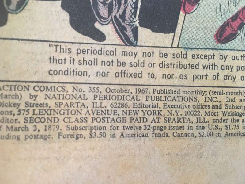 ACTION COMICS - SUPERMAN - NO. 355 - 1967