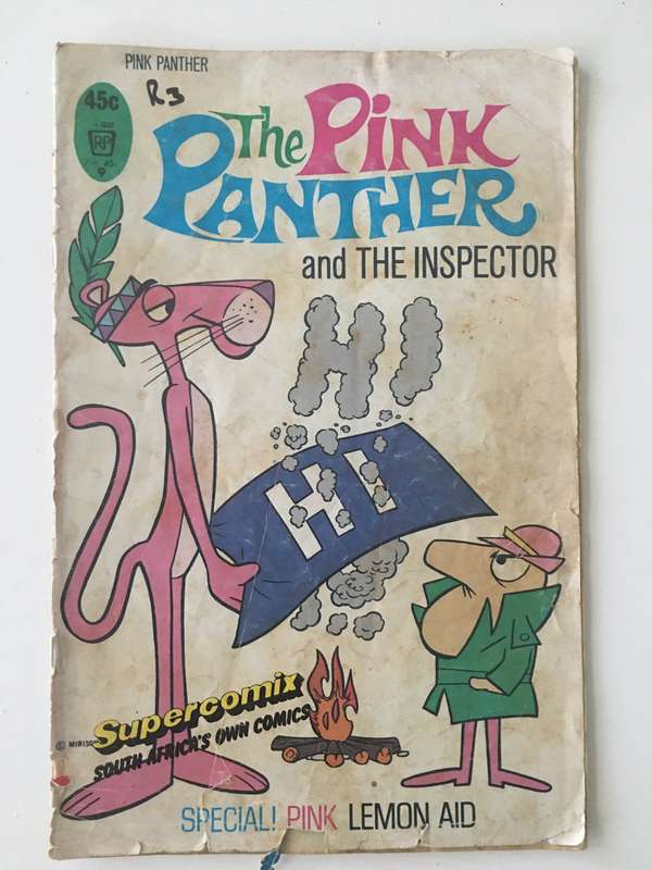 SUPERCOMIX A SOUTH AFRICAN COMIC - THE PINK PANTHER - 1972 - A LITTLE WORN DUE TO AGE