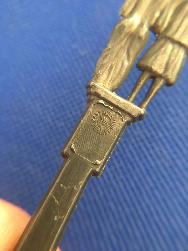 VINTAGE DUTCH PEWTER WEDDING CEREMONIAL COLLECTOR SPOON