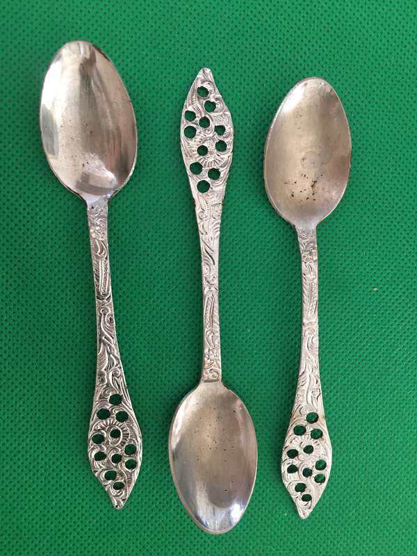 VINTAGE CHROME PLATED TEASPOONS - ELWEZETTA CHROME  PLATED MADE IN HOLLAND X 3