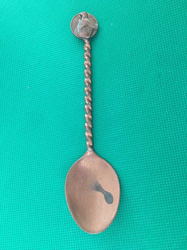 VINTAGE SOUVENIER SPOON ZIMBABWE / RHODESIA 1982 - COPPER