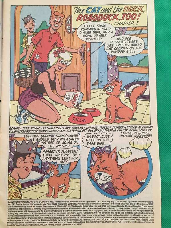 ARCHIE SERIES COMICS - LAUGH - ROBODUCK - VOL. 2  NO. 24 - 1990