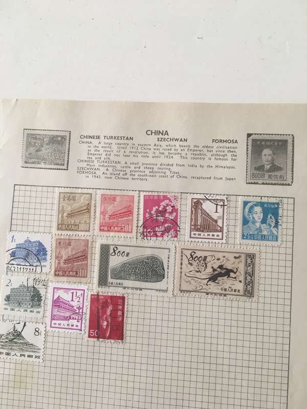 CHINA PAGE OF MOUNTED STAMPS