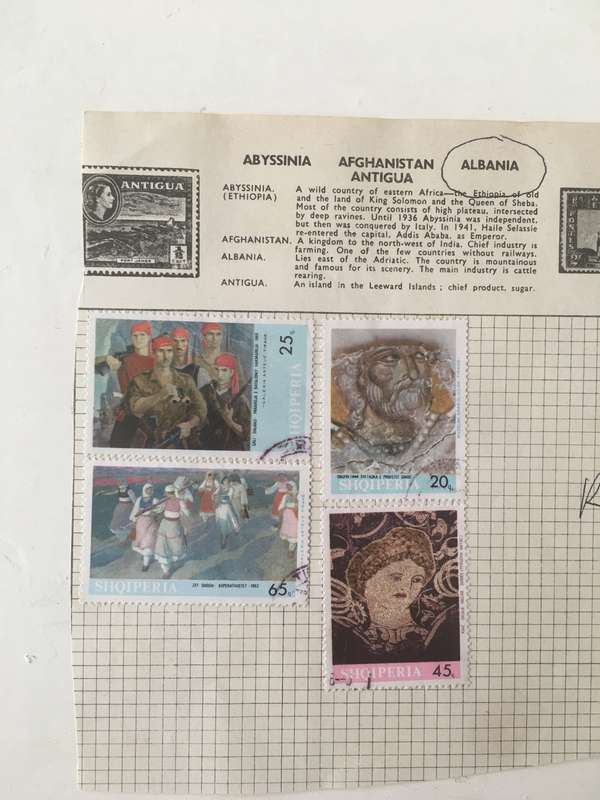 ALBANIA LOT OF 4 USED MOUNTED STAMP
