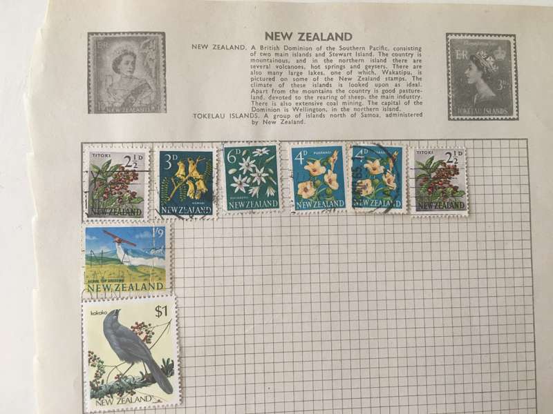 NEW ZEALAND USED STAMPS ON PAGE