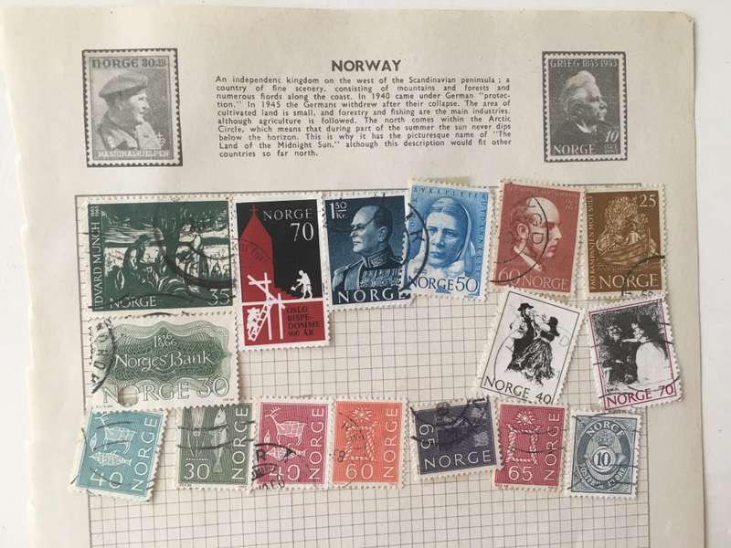 NORWAY  PAGE OF STAMPS