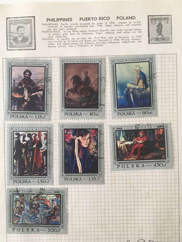 POLAND LOT OF PAINTING STAMPS