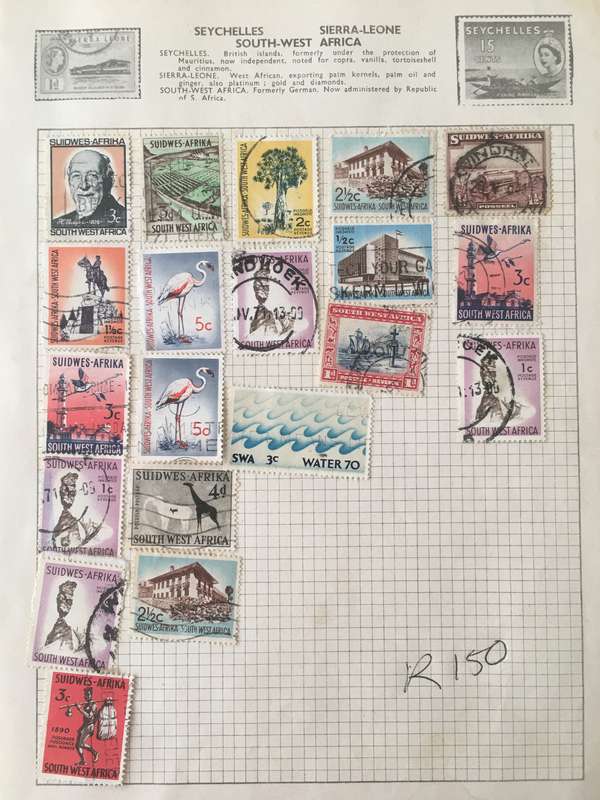 NAMIBIA PAGE OF STAMPS