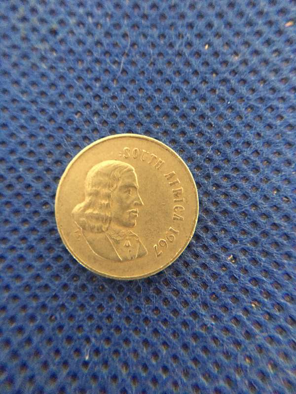 SOUTH AFRICA  TWO COINS 5c  - JAN VAN RIEBEECK - 1965 - 1967 BOTH ENGLISH