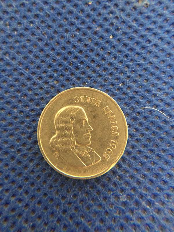 SOUTH AFRICA 5c COINS X 2 BOTH ENGLISH - JAN VAN RIEBEECK - 1965 - 1967