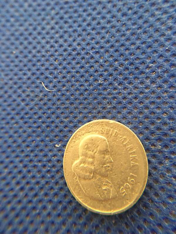 SOUTH AFRICA - 2 x 5c COINS - JAN VAN RIEBEECK - 1965 ENGLISH AND AFRIKAANS