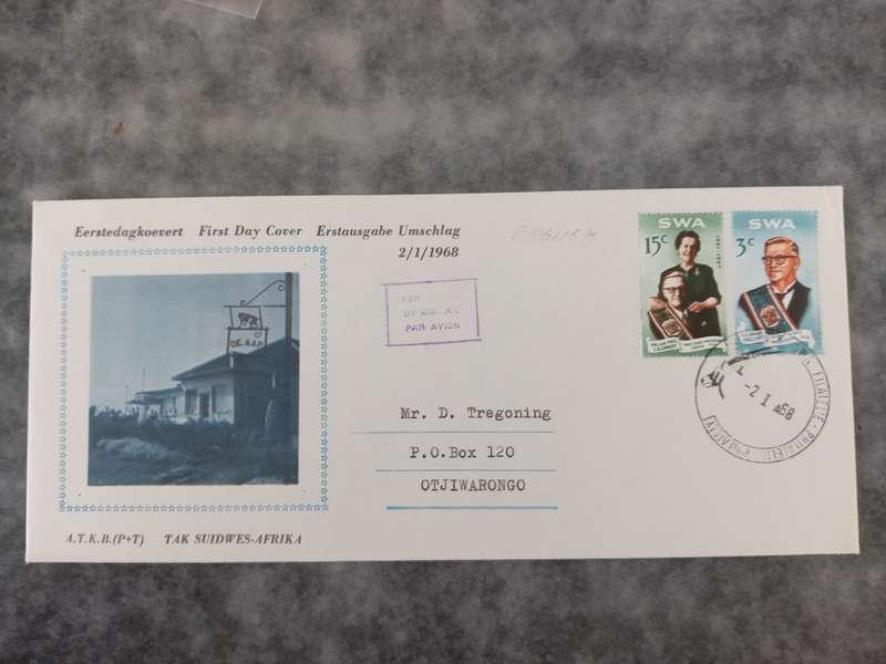 LOVELY NAMIBIA / SWA FIRST DAY COVER - PRESIDENT SWART - 1968
