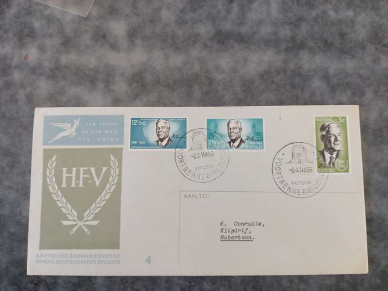 FIRST DAY COVER - PRESIDENT VERWOERD- 1966
