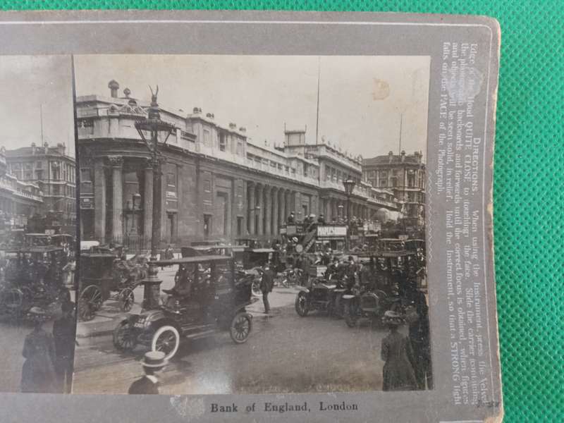 VICTORIAN STEREO SCOPE CARD - BANK OF ENGLAND